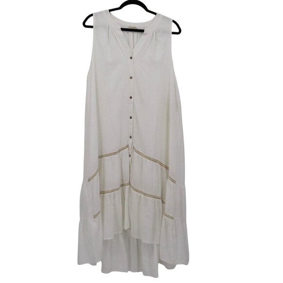 Miss Me Dress Women L White Boho Resort Beach Ethereal Prairie Romantic Feminine - Picture 1 of 16